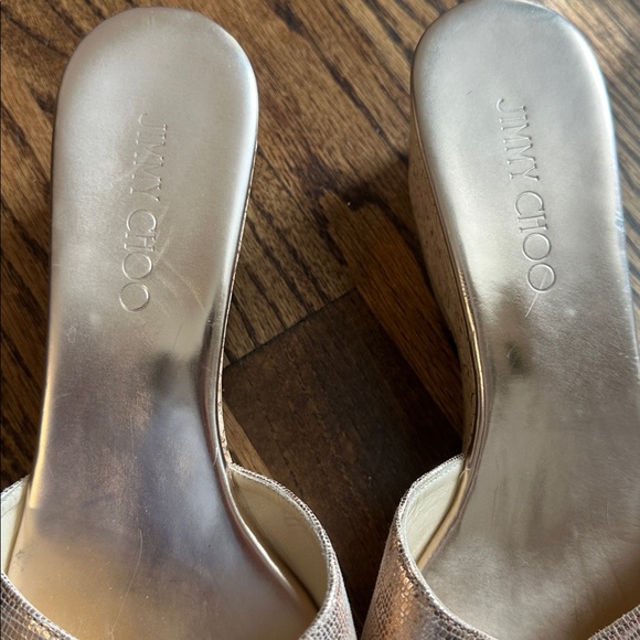 Jimmy Choo Metallic Crisscross Sandals - Picture 2 of 8